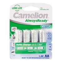 Аккумулятор CAMELION AlwaysReady Rechargeable, NH-AA1000ARBP4, AA, 1.2V, 1000 mAh, 4 шт., Блистер