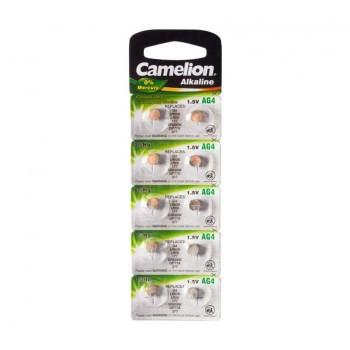 Батарейка, CAMELION, AG4-BP1(0%Hg), Alkaline, AG4,177, LR626, 376, 377 1.5V, 0% Ртути