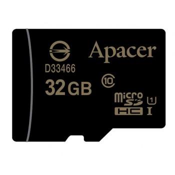 Карта памяти MicroSDHC Apacer AP32GMCSH10U1-R, 32GB, с адаптером SD