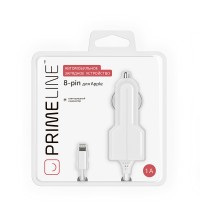 Автомобильное зарядное устройство Prime Line 8-pin для Apple, 1A, 2201