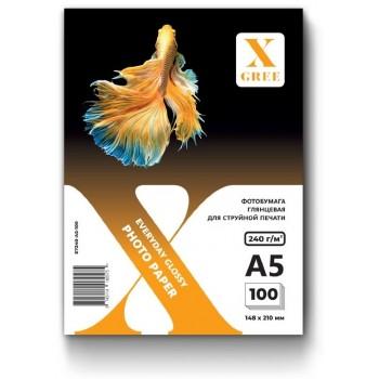 E7240-A5-100 Фотобумага для струйной печати X-GREE Глянцевая EVERYDAY A5*148x210мм/100л/240г NEW (20