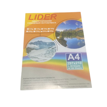 Фотобумага LIDER Глянцевая A4 100л 260 г