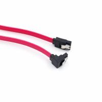 Интерфейсный кабель SATA 3.0, Г-образный, 50см, с креплением, красный