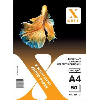 E7190-A4-50 Фотобумага для струйной печати X-GREE Глянцевая EVERYDAY A4*210x297мм/50л/190г NEW (22)