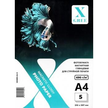 ФОТО БУМАГА X-GREE  глянцевая на магнитной основе  A4 - 5 листов 690GSM