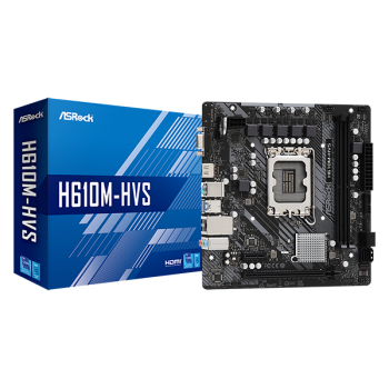 Материнская плата ASRock H610M-HVS LGA1700 2xDDR4 4xSATA D-Sub HDMI mATX