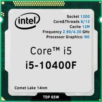 Процессор, Intel, i5-10400F LGA1200, оем, 12M, 2,90 GHz, 6/12 Core Comet Lake, 65 Вт, без встроенног