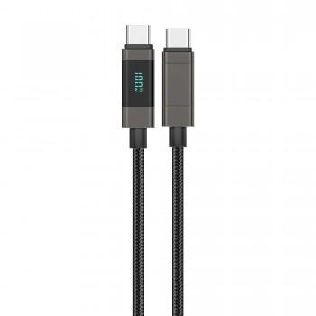 FONENG Cable XS05 1.2M Power Display Zinc Alloy Braided (100W) Type-C to Type-C