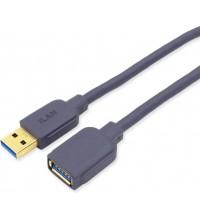 Кабель USB AM - USB AF удл-ль `iLAN`, Lux, медь,  1.5м, серый  (ч.гр.14*20)