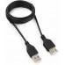 Кабель USB AM - USB AF удл-ль "LAN", 3м, чёрный, OD5.0