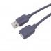 Кабель USB AM - USB AF удл-ль `iLAN`, Lux, медь,  5м, серый