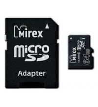 Карта памяти microSDХC с адаптером MIREX 64GB (UHS-I, class 10)