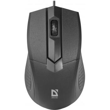 Мышь проводная Defender Optimum MB-270, 3 кнопки,1000 dpi, Black
