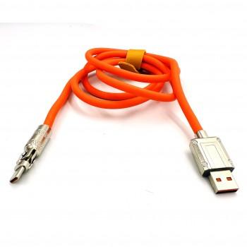 Кабель USB AM - USB M typeC оранжевый