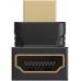 Переходник HDMI F - HDMI M, угловой 90`, цельный, чёрный