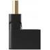 Переходник HDMI F - HDMI M, угловой 90`, цельный, чёрный
