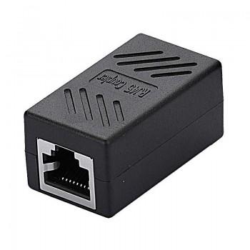 Соединитель RJ45 F- RJ45 F, экранированный, металл, чёрный