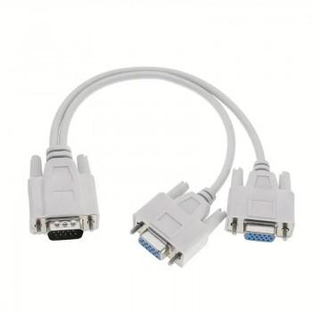 Переходник VGA (m) - 2 VGA (f), 20см, OD 4.5, белый