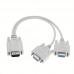 Переходник VGA (m) - 2 VGA (f), 20см, OD 4.5, белый