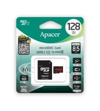 Карта памяти, Apacer, AP128GMCSX10U5-R, MicroSDXC 128GB, с адаптером SD