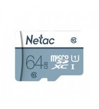 Карта памяти, Netac, NT02P500STN-064G-R, MicroSDXC 64GB с адаптером SD