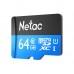 Карта памяти MicroSD Netac P500STN (с адаптером SD), 64GB, Class 10, U1