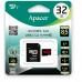 Карта памяти, Apacer, AP32GMCSH10U5-R, MicroSDHC 32GB, с адаптером SD