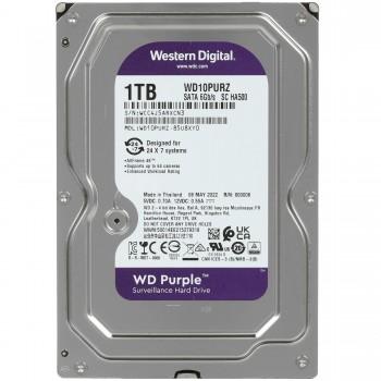 Жесткий диск HDD 1Tb Western Digital Purple SATA 6Gb/s 64Mb 3,5" WD10PURZ